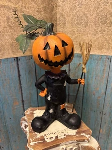 Halloween Pumpkin Jack-o'-lantern Scarecrow Bobble Head Halloween Figure - Picture 1 of 6