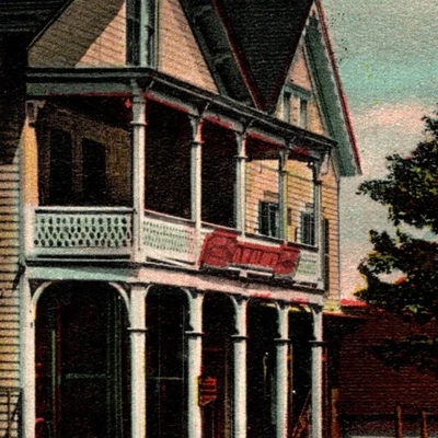 Stanhope, NJ Main St./Dirt Road/Horse & Carriage/White Dress Lady/1912 -A105 - Image 1 of 4