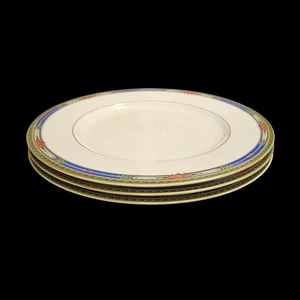 Mikasa Ultima+ Plaza Court Blue HK707 Dinner Plates 10.5" Set of 3 Indonesia - Picture 1 of 4
