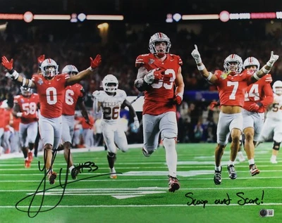 Foto firmada por Jack Sawyer Ohio State Buckeyes 16x20 puntaje Beckett 53154 Foto 1 de 4