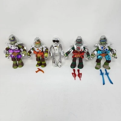 TMNT Metal Mutants Turtles & Fugitoid 5 Pack Dimension X Action Figures 2015 - Image 1 of 4