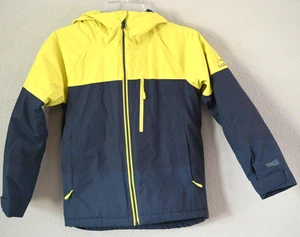 LL Bean Wildcat Jacket Youth SM 8 Yellow Gray TEK Waterproof Hooded Ski Coat EUC - Picture 1 of 9