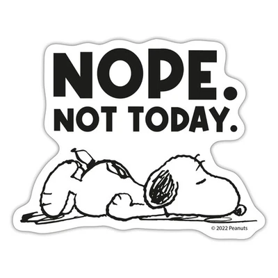 SPREADSHIRT Peanuts Snoopy Nope Not Today Bürohumor Aufkleber Sticker, max. 10 x 10 cm