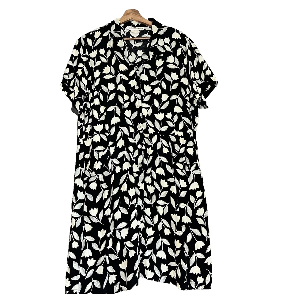 复古 Norm Thompson 蓝色花卉小屋核心长裙 14 码草原波西米亚 — 第 1/4 张图片