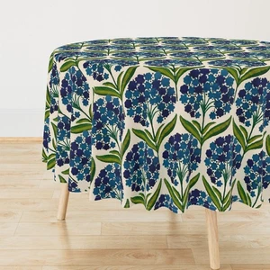 Vintage Bommel Blume Hortensie bedruckt runde Tischdecke, runde Tischdecke - Bild 1 von 5