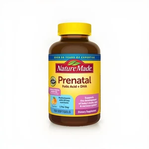 Ácido fólico prenatal hecho en la naturaleza + DHA, 150 cápsulas blandas - Imagen 1 de 3