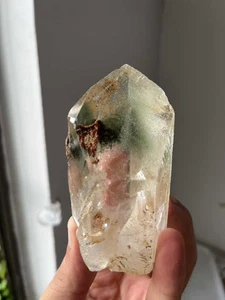 306g natural Green Phantom Crystal obelisk white crystal point energy healing - Picture 1 of 5