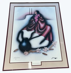 Litografía enmarcada numerada Robert Redbird Native American Corn Maiden 913/1000 - Imagen 1 de 12
