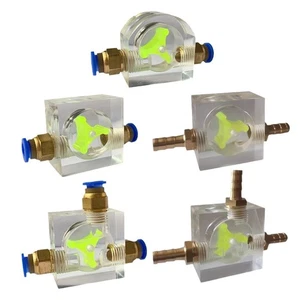 Water Flow Indicator Water Cooling System Kit Acrylic Multiuse G1/4 inch Thread - Afbeelding 1 van 34