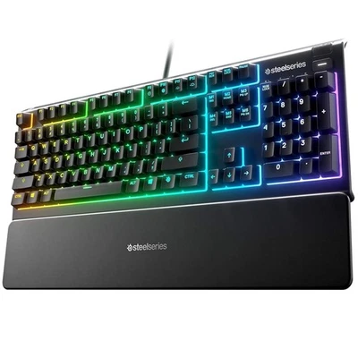 SteelSeries APEX3 High Water Resistant Gaming Keyboard, Silent Switch, Black - Image 1 of 3