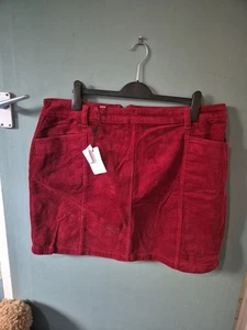 BNWT M&Co Size 20 Red Cord Corduroy Skirt (725/211/v) - Picture 1 of 3
