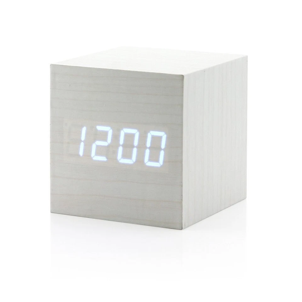 Digital Alarm Clock Wooden Alarm Clocks LED Clock for Bedroom Small Digital C... - Image 1 of 3