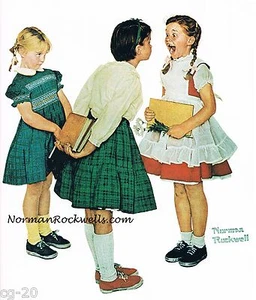 "Norman Rockwell Dentista Estampado "EL CHEQUEO"" ""SIN CAVIDADES"" dientes de cavidad 11"" x 15" - Imagen 1 de 1