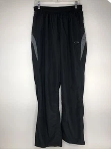 Vintage Champion Mens Large Black Track Pants Elastic Drawstring Ankle Zips - Picture 1 of 9