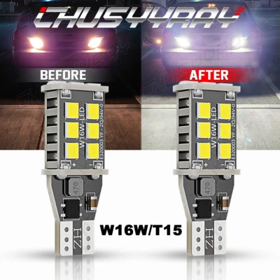 For Vauxhall Mokka 2013-2023 2x W16W/T15 LED Reverse Light Bulbs White 6000K - Image 1 of 4