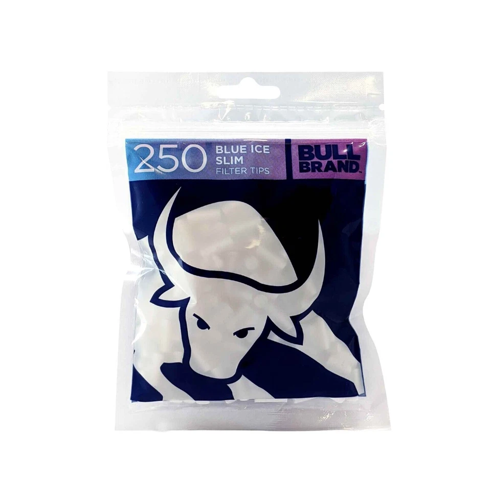 BULL BRAND Blue Ice Flavour Filter Tips 6mm Resealable Bag  Smoking - Image 1 of 1