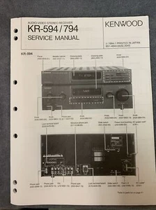 Manual de servicio Kenwood KR-594 y KR-794 [Original con esquemas, lista de piezas] - Imagen 1 de 5