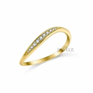14K Gold 0.08 CT VS/F-G Diamond Wave Design Ring Gift for Her- For Gifting - Picture 1 of 6