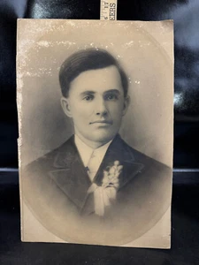Antique 11X16 Chalk Charcoal Portrait Drawing Young Man - Picture 1 of 12