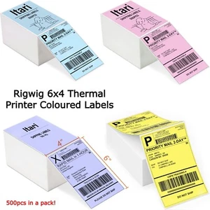 Itari Etichette Fanfold Termiche Adesive Forte 4x6 per Stampante Etichette, Confezione da 500 - Foto 1 di 32