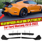 Gloss Black Rear Bumper Lip Diffuser Side Valance Panel For 2018-22 Ford Mustang