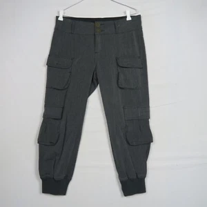 Desigual Womens Jogger Pants 30W 23L Grey Straight Relaxed Fit Stretch Cargo - Picture 1 of 11