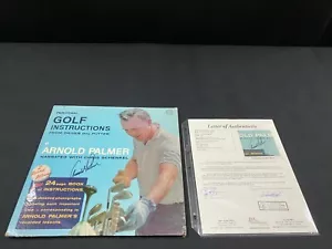 ARNOLD PALMER SIGNED 2 RECORD VINYL ALBUM GOLF INSTRUCTOR BOOK JSA LOA EST.1962 - Picture 1 of 11