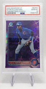 2022 Bowman Chrome Draft KEVIN ALCANTARA Sapphire Purple SSP /25 PSA 10 BCP-31 - Afbeelding 1 van 2