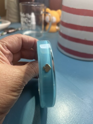 bracciale kate spade lucite blu turchese designer nuovo logo NY gioielli