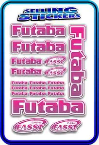 FUTABA SERVO RADIO RX TX 2.4G FLIGHT REMOTE CONTROL STICKERS FASST PINK PURPLE W - Picture 1 of 4
