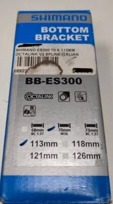 Shimano ES300 70 x 113mm Octalink V2 Spline Italian Bottom Bracket  689228326453 - Image 1 of 2
