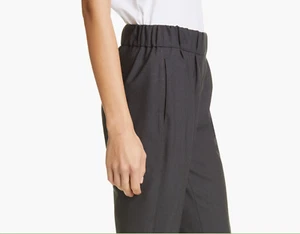 Brunello Cucinelli Monili Pants Gray Wool Monili Track Size 10 New Tags $995 - Picture 1 of 12