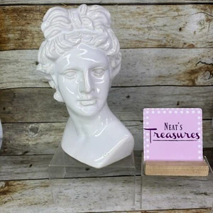 Hobby Lobby Facile Head Bust Glossy White Ceramic Open Top 10.5" T Table Decor - Picture 1 of 19