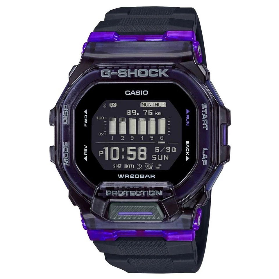 Casio GBD-200SM-1A6 Bright Series G-SQUAD Bluetooth Black Resin Band Sport Watch