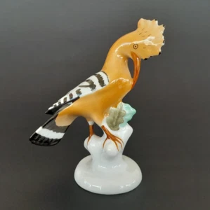 Vintage Hoopoe Figurine Art Porcelain Handmade Home Decor Birds Statue Souvenir - Picture 1 of 10
