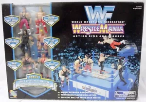 World Wrestling Federation WWF WrestleMania Action Ring & Figures Nuovo con scatola completo! - Foto 1 di 12