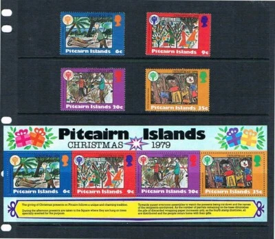 Pitcairn Is - 1979 Christmas w/Mini Sheet - SC 188-91a [SG 200-MS204] MNH G2 - Image 1 of 2