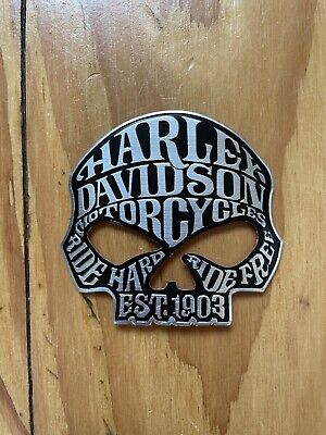 Harley Skull Schädel Aluminium Decal Sticker Aufkleber Davidson Ca. 7cm X 7cm • 6.33€
