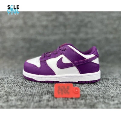 Nike Dunk Retro Bajo Viotech Púrpura Blanco TD Zapatos para Niños Pequeños FB9107-110 Foto 1 de 4