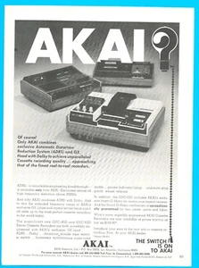 1972 AKAI Cassette Recorder vintage PRINT AD record music stereo portable - Picture 1 of 3