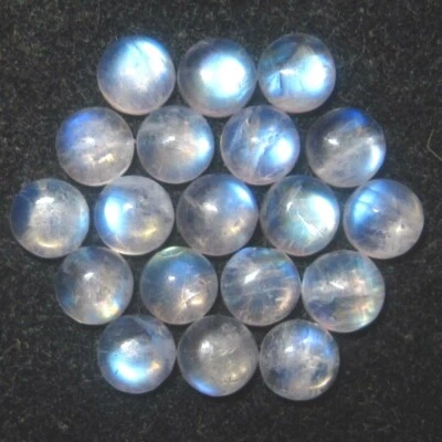 Wholesale Lot 4mm Round Cabochon Natural Moonstone Loose Calibrated Gemstone - Image 1 of 3