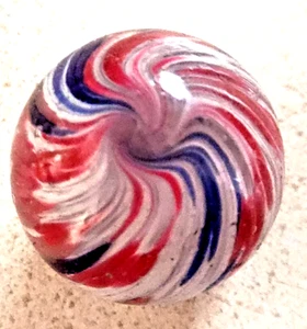 TOY MARBLE 0.94 END OF THE DAY LEFT SWIRL ONION SKIN HAND MADE NO MICA WET MINT - Picture 1 of 18