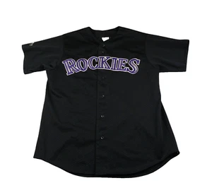 Vintage MAJESTIC Colorado ROCKIES MLB Baseball Button Jersey Men's L USA - Picture 1 of 7