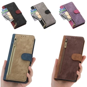 Phone Case Cover for Huawei Pura 70 P60 P50 Mate 60 Colorblock Zip Wallet Case - Picture 1 of 17