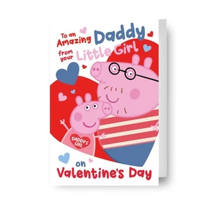 Valentine's Day Card To Daddy From Your Little Girl Peppa Pig Cute - Picture 1 of 6