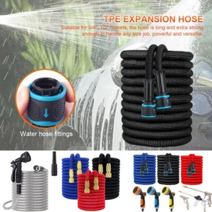 Flexibler Gartenschlauch Wasserschlauch Brause Dehnbarer Flexischlauch 17-150FT - Bild 1 von 85