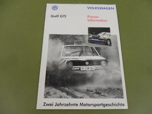 Golf GTI, Zwei Jahrzehnte Motorsport, Pressemappe von 1996 - Bild 1 von 2