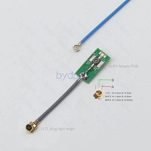 MHF3 IPX3 male on PCB to IPX IPX1 UFL U.FL female 1.13mm Pigtail jump cable DIY - Picture 1 of 12