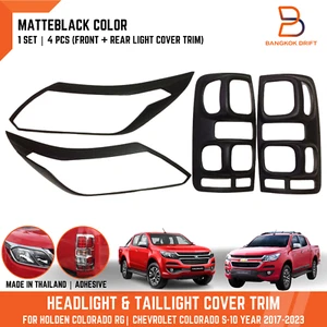 A MATTE BLACK HEAD TAIL LIGHT LAMP COVER TRIM HOLDEN COLORADO MY17 RG 2016-2023 - Picture 1 of 9