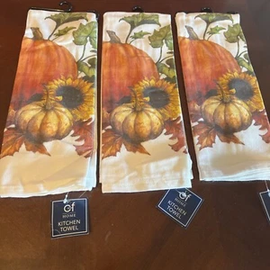 3pk Homemade Thanksgiving Kitchen Towel 18" x 27" C&F Home Pumpkin - Picture 1 of 3
